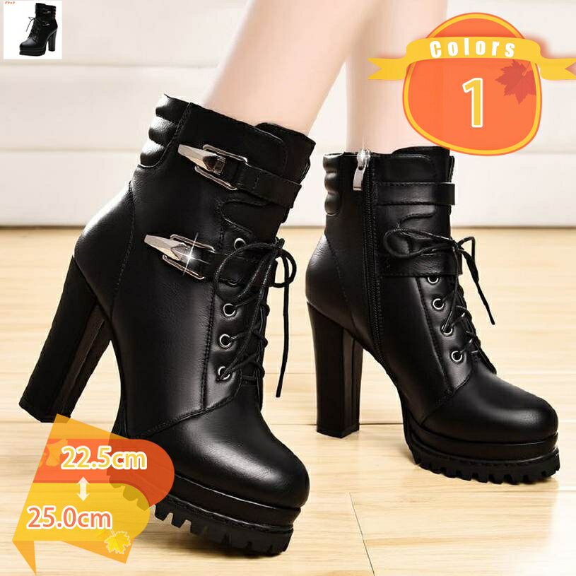 ショートブーツ レースアップブーツ レディース 袴ブーツ 編み上げブーツ ブーティ 厚底 ハイヒール 卒業式 コスプレ 歩きやすい カジュアル お出かけ 通勤 通学 ブーティー 軽量 太ヒール 履きやすい チャンキーヒール fascimo
