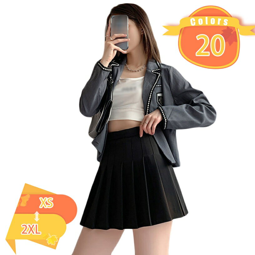 Rakuten - 500円OFFクーポン プリーツスカート タックスカート ハイウエストスカート 制服スカート 無地 裏地付き JK カジュアル オフイス 通学 普段着 街着 膝上丈 かわいい きれい お洒落 インナーパンツ付き ボトムス 高見え 美尻 春夏 ミニスカート fascimo