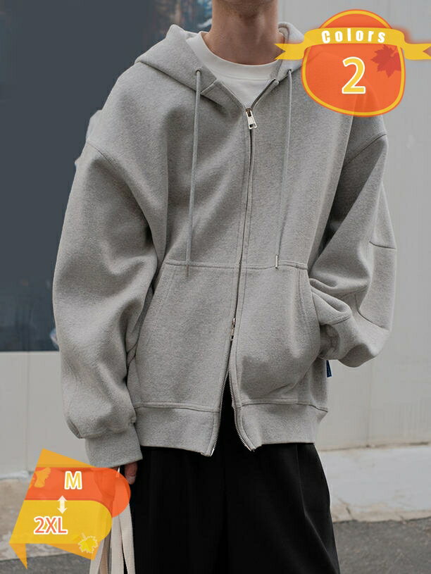1000円OFFクーポン メンズ パーカー 春服 秋服 ジップアップパーカー トレーナー スウェット コート 厚手 トップス 無地 長袖 服 メンズ フード付 ポケット付き かっこいい ジップアップコート カジュアル シンプル スポーツ 彼氏 春秋冬 fascimo