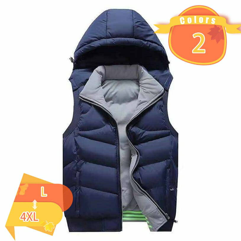 1000円OFFクーポン メンズ 中綿ダウンベスト フード付き ジャケット ベスト 中綿 防寒 フード取外し可能 リバーシブル 中綿ベスト 秋 ..