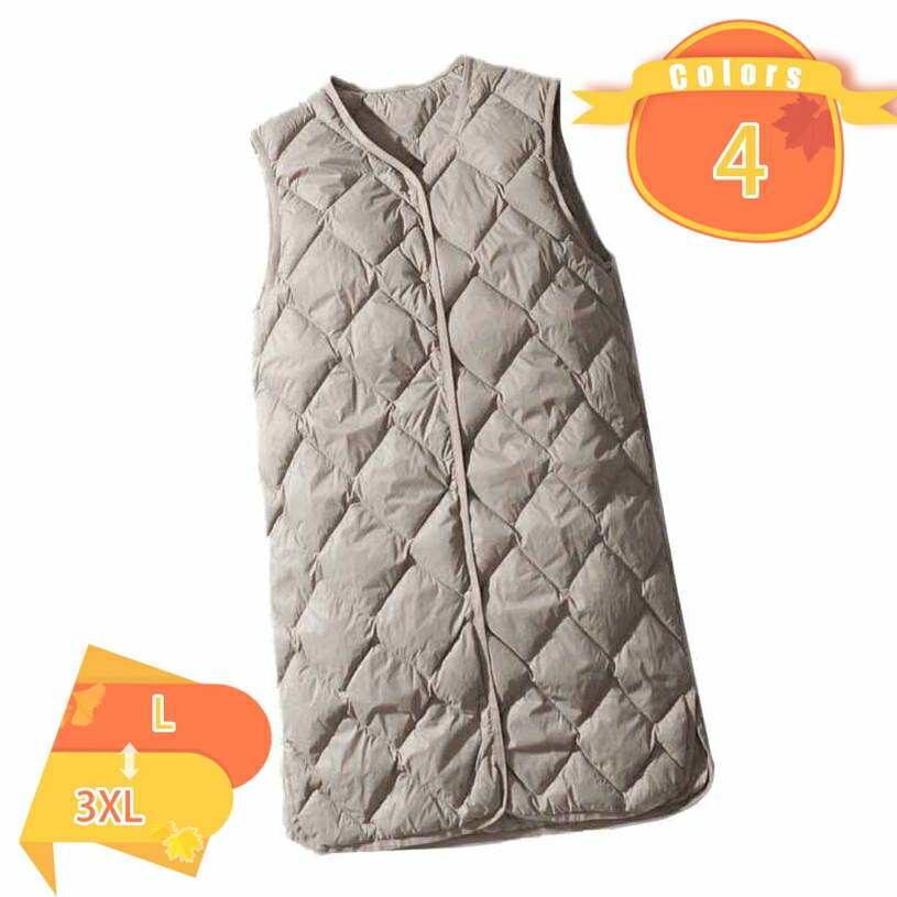 1000円OFFクーポン ダウンベスト ロング レディース 軽量 大きいサイズ ビジネス ベストジレ ダウンベスト ロング丈 暖かい ノースリーブ ジャケット 薄型 秋冬 ベストジレ ダウン 冬物 モコもこ オシャレ 通勤 OL 細身 薄手 fascimo