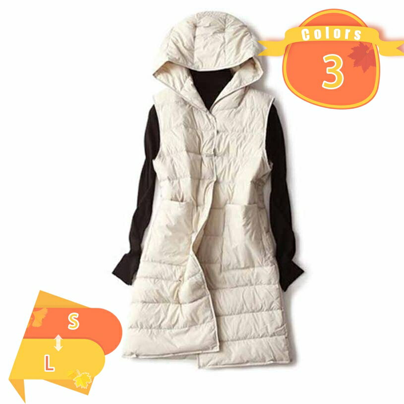 1000円OFFクーポン お洒落 キルティング ジレ 前開き ベスト ロングベスト フード ダウン キルト 軽量 防寒 アウター ロングジレ ロング 体型カバー レディース ライトアウター 保温性 ダウン インナーダウン ダウンベスト 秋 冬 fascimo