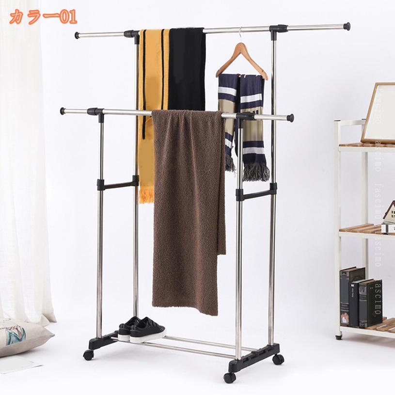 1000円OFFクーポン ハンガーラック おしゃれ 棚付き キャスター付き 北欧 トローリーハンガー コートハンガー パイプハンガー 衣類掛け 上着 ちょい掛け リビング 寝室 省スペース 収納ラック 一人暮らし fascimo [2]