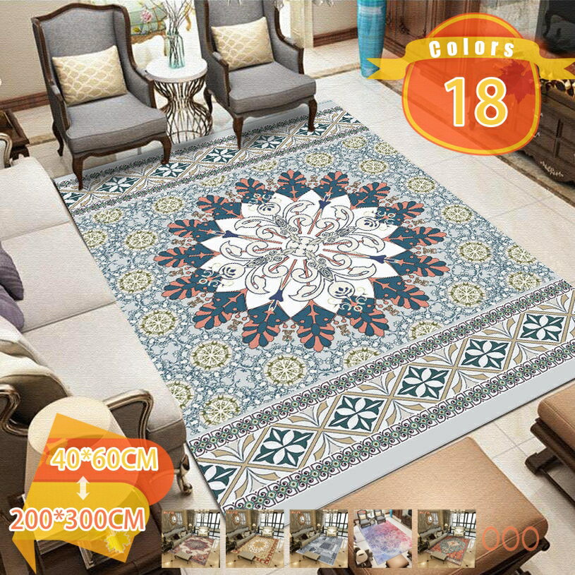 Rakuten - ラグ ラグマット エスニック 北欧風 洗える ペルシャ絨毯風 テレワーク デスクカーペット 花柄 西海岸 じゅうたん風 200X300CM 春 夏 秋 冬 アジアン 敷物 マット ホットカーペットカバー デザイン 冷房対応 おしゃれ fascimo