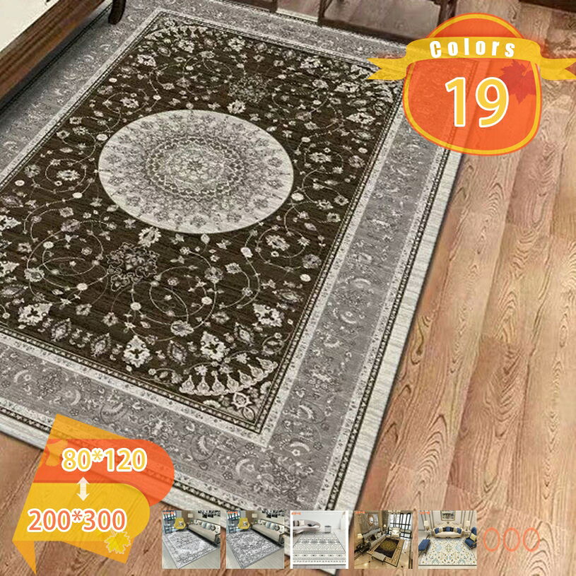 Kiretto - 500円OFFクーポン ペルシャラグ 柄 ラグ 洗える カーペット 薄手 シンプル ベルギーラグ 長方形 カーペット 北欧 おしゃれ ホットカーペット対応 お手入れ簡単 ラグマット ラグ カーペット 薄手 シンプル らぐまっと 滑り止め オールシーズン fascimo