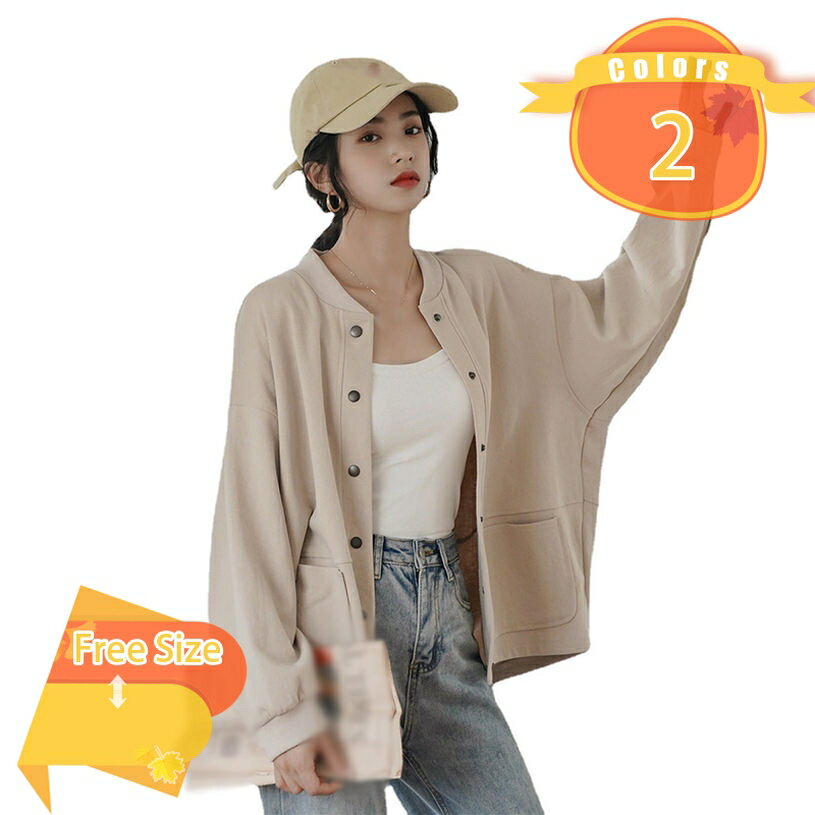 乐天商城 - 500円OFFクーポン レディーススタジャン 春 秋 コート ジャケット ジャンパー ブルゾン 野球服 アウター アウトドア 原宿系 ストリート系 BF風 通勤 通学 ファッション ゆったり 男女兼用 おしゃれ 防風 大きいサイズ アウトドア スポーツ fascimo