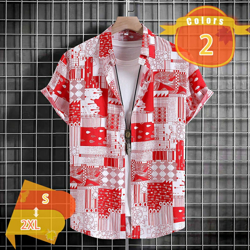 Other - ヒョウ柄 アロハシャツ メンズ ビーチシャツ 夏 半袖シャツ ハワイ風 プリントシャツ 速乾 通気 軽量 総柄プリント 温泉 旅行 おしゃれ 綿 スリム カジュアルシャツ 大きいサイズ 開襟シャツ プレゼント リゾート fascimo