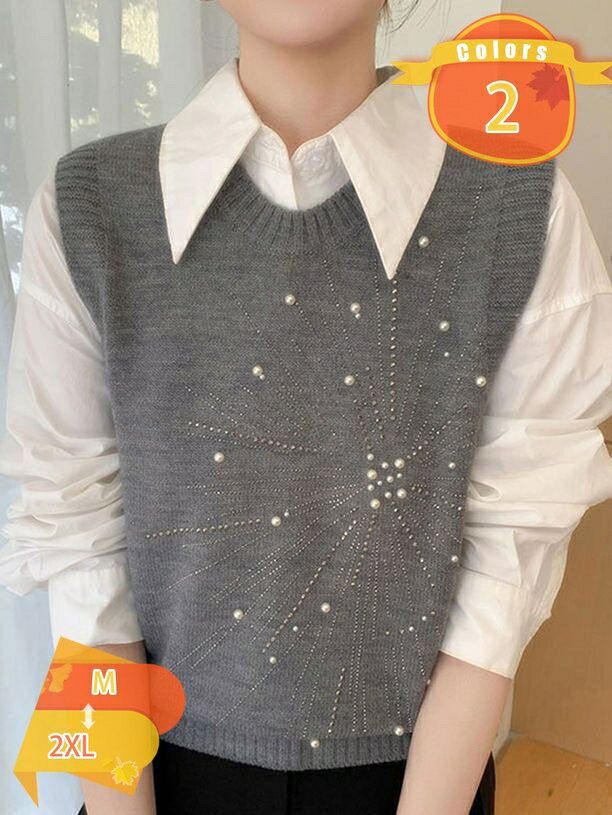 820円OFFクーポン クルーネック ニットベスト レディース 秋冬 セーター ノースリーブ 無地 おしゃれ 袖なし 可愛い チョッキ ショート 秋冬用 インナー アウター 大人 フェミニン トレロ プルオーバー リブ編み コート カジュアル トップス シンプル fascimo