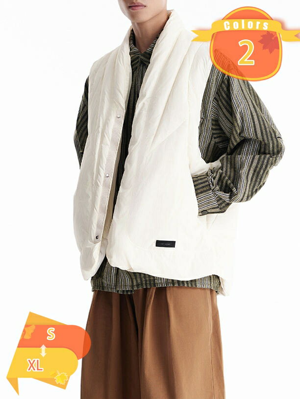 1000円OFFクーポン 秋 あったか 中綿ベスト 立ち襟 メンズ 暖かい ブルゾン 前開き 防寒 ジップアップ ダウンベスト アウター カジュアル リラックス...