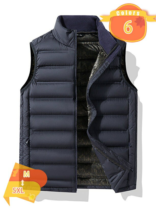 1000円OFFクーポン インナーダウンベスト メンズ 立ち襟 スタンドカラー ポケット付き ショート丈 男性用 あったか 紳士用 ファッション スリム ファス...
