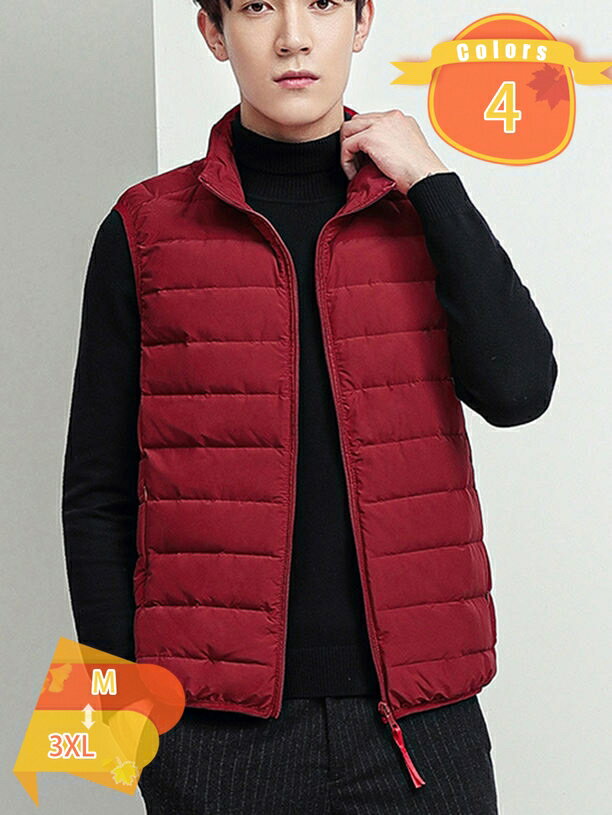 300円OFFクーポン 中綿ダウンベスト アウター カジュアル ジップアップ ゴルフ アウトドア スポーツ チョッキ トップス 薄型 暖かい カジュアル 秋冬用...