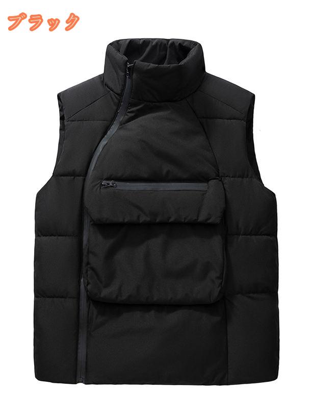 777円OFFクーポン メンズ ダウンベスト スタンドカラー 軽量 厚手 暖かい 袖なし ジッパー カジュアルベスト ト 中綿ベスト 大きいサイズ 秋冬 暖か 綿入り 重ね着 防風 防寒対策 日常 無地 カジュアル 合わせやすい 秋冬春 fascimo