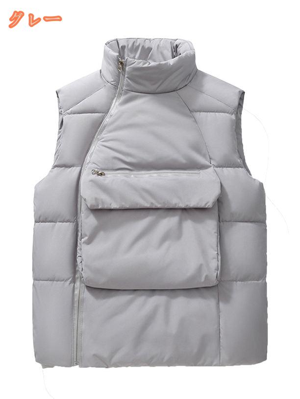 777円OFFクーポン メンズ ダウンベスト スタンドカラー 軽量 厚手 暖かい 袖なし ジッパー カジュアルベスト ト 中綿ベスト 大きいサイズ 秋冬 暖か 綿入り 重ね着 防風 防寒対策 日常 無地 カジュアル 合わせやすい 秋冬春 fascimo