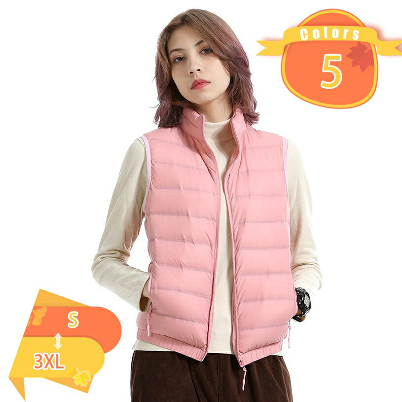 1000円OFFクーポン ジッパー 撥水 透湿加工 軽量 ポケッタブル インナー ダウンベスト ダウン コンパクト収納 オフィス カジュアル ママ ダウン ベスト トップス レディース 秋冬 fascimo