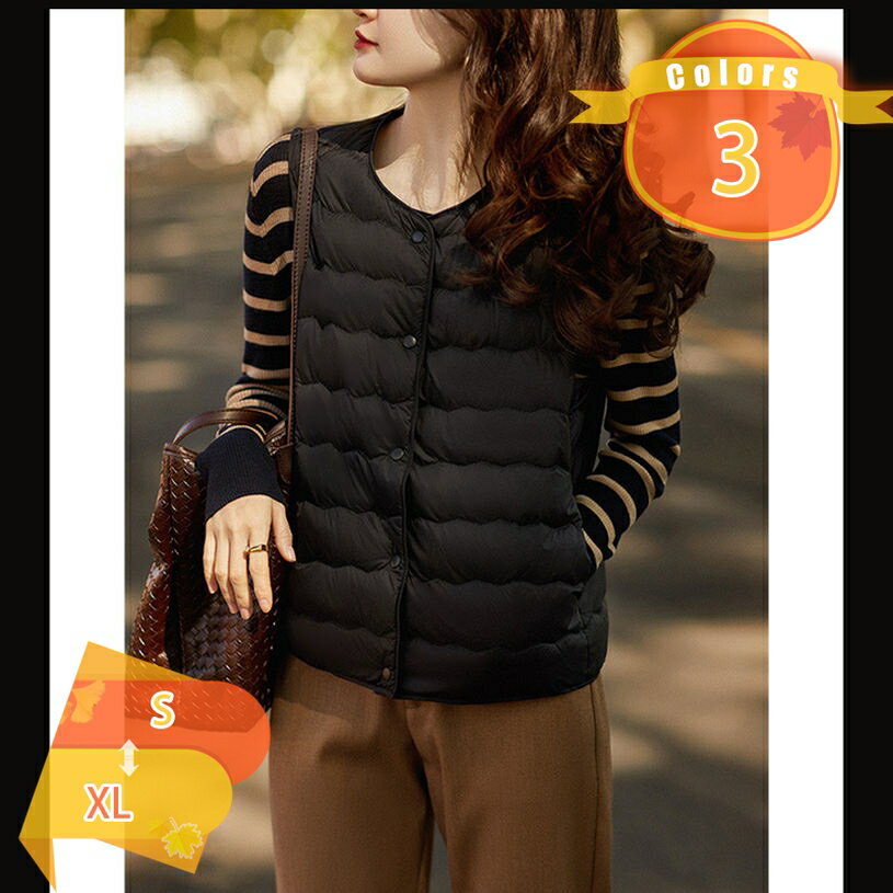 2000円OFFクーポンベーシック クルーネックボタン インナーダウンベスト レディース ベスト ダウン 軽量 防寒 レディースダウンベスト ジレ 前開き ダウン ベスト 軽量ダウン 薄い 軽い 防寒 女性 暖かい fascimo