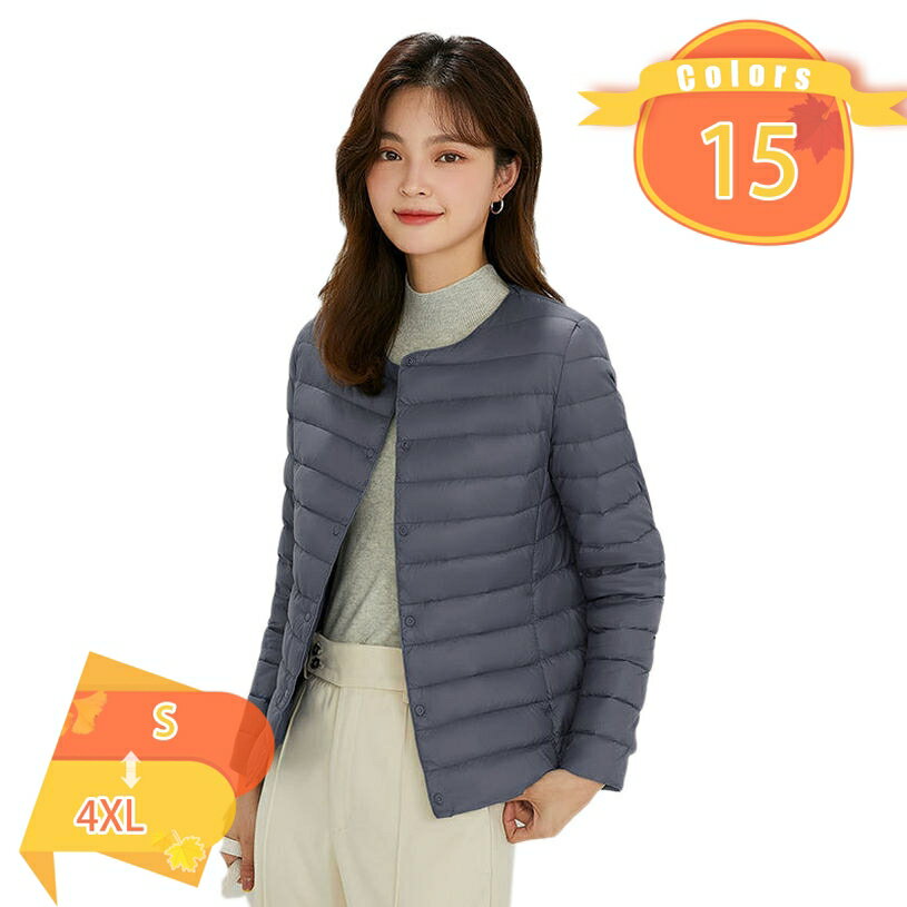 Rakuten - ダウンジャケット レディース 暖かい 軽量 防風 防寒 ウルトラライト ダウンコート 長袖 可愛い 中綿ジャケット 秋冬 ライトダウン ライナーコート ラウンドネック Vネック 防寒 暖かい 女性 シンプル 秋 冬 冬服 通勤 fascimo