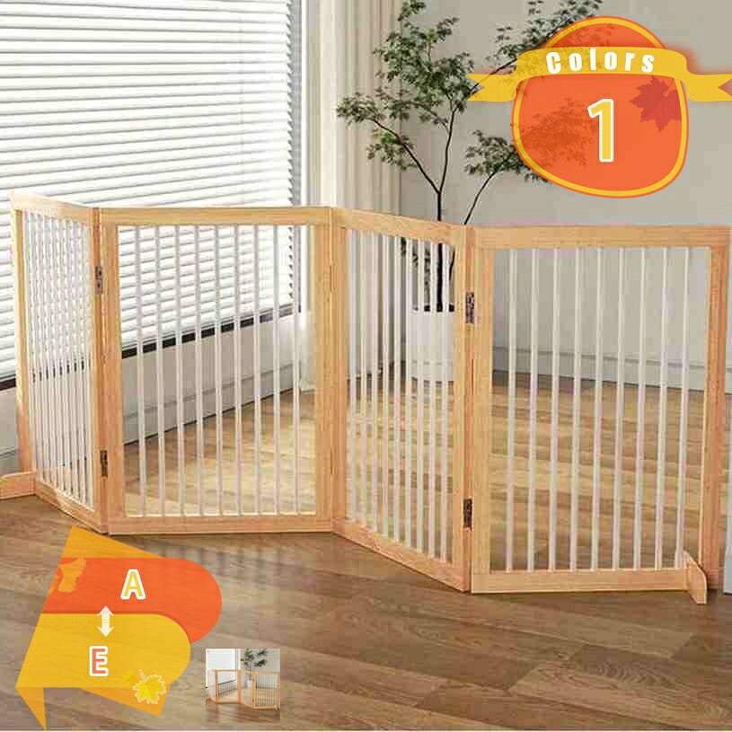 2000円OFFクーポン ペットゲート 木製 犬 ゲート 置くだけ ペットフェンス 折りたたみ 自立式 バリケード 子犬 小型犬 中型犬 猫 柵 フェンス 室内 飛び出し防止 階段 玄関用 ペットパーテーション 簡単設置 直線長さ60-270cm fascimo