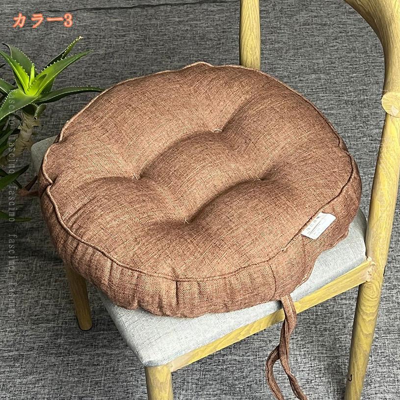 500円OFFクーポン フロアクッション 座布団 丸 クッション 大きい 分厚い ざぶとん 椅子 ざぶとん 丸座布団 瞑想 椅子 クッション 洗える オシャレ 北欧 チェアパッド 厚手 滑り止め シートクッション 在宅勤務 自宅 オフィス用 fascimo [3]