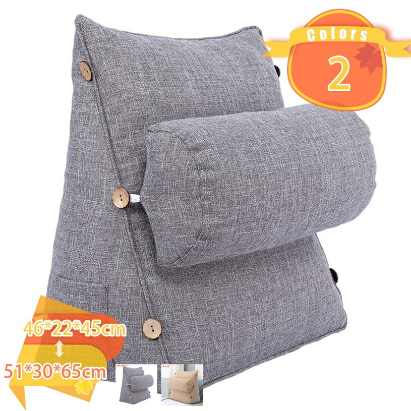 メイン素材：綿麻製【 サイズ】（長さ*厚さ*高さ）：46*22*45cm、 51*26*55cm 、51*30*65cm 【ポケット付・洗濯可】スマホやリモコンを収納できるサイドポケット付き。 カバーは取り外せお手入れがラク洗濯機で洗える。【機能的で快適にさせるクッション】寝たり、うつ伏せしたり、もたせ掛けたりしたい時は活用できます。ベッド、床、ソファーでも楽利用できます。【3段階調整】枕は取り外し可能 3段階の調節と取り外して足枕にもなり、女性には特に嬉しいソファークッション！【快適なサポート】テレビ枕や読書用まくらとして へたれにくくしっかりとした質感のテレビクッション（読書用クッション）は、ベットに座ってテレビを見たり、読書するのにちょうどよい傾斜です。【プレゼント】便利な三角枕は、さまざまな方に喜ばれる贈り物です。 兄弟・姉妹などのご家族やお友達、彼氏、彼女への誕生日プレゼント、新築祝い、新居への引越し祝いなどの贈答品としていかがでしょうか？北欧風のおしゃれなデザイン クッション、枕、背もたれ、腰枕、足枕など幅広い用途で使える。 【背もたれクッション】 リラックスして座るときの負担を和らげます。読書＆スマホ操作が楽になります。 【読書用クッション】 壁、ベッド、ソファにもたれて、本を読んだっり、テレビを見たり。 【うつ伏せクッション】 うつ伏せで使えばごろ寝クッションに。くつろぎタイムにどうぞ。 ごろっと横になったり、うつ伏せしたりしてスマホを見ても丁度良い角度です。 【足上げクッション】 リラックス時に、足を上げて足枕も使えます。 【普通の枕として】 位置を調整してお好みの傾斜で眠れます。 【商品の特徴】 ● 体にフィットするデザイン。 ● 読書やテレビ観賞など、背もたれとして上半身を起こしたい時に便利。 ● 好きな寝姿勢に合わせます。背中のいい支えになり、頭の先から足の先に至るまでいい気持ちと感じさせます。 ● また、クッションを倒して、ひざの裏側に敷いてサポートアイテムとしてもGood。 ● ベッドの上だけでなく室内のお好きな場所で使えます。 ● タテでもヨコにしても使える存在感のあるクッションです。 ● 祖父母、両親、おじさん、おばさん、友達、彼女への誕生日プレゼントとして使用でき、あなたの愛する人が簡単に人生を楽しむことができます！ 【ご注意】 ※ サイズ表記は目安です。若干の誤差(約1 - 2cm前後)がある場合がございます。誤差はご了承ください。 ※ ご覧のモニターの環境、撮影環境により実物と色味が異なって見える場合が御座います。 ※ クッションの包装が圧縮状態なので到着後はパンパンと叩きほぐしてください。完全に膨らむまでは約2日 - 3日かかるおそれがあります。ご案内している情報は参考用です。実際にお届けする商品をご確認くだ腰 クッション 椅子 可愛い オフィス うさぎ 毛布 低反発 固定バンド 携帯 寝る時 高反発 飛行機 固め 車 ベージュ 折りたたみ 2wayベッドウェッジ 読書枕 装飾的 多目的 ソファ バックサポート 腰枕 クッション 腰 背もたれ クッション 三角クッション 腰当て オフィス腰枕 就寝用 巻く 低め ベルト 高反発 クッション 女性 旅行 車用クッション 安眠枕 体圧分散 足枕 もちもち 自宅 無地 送料無料レストクッション 綿 カバー ベッド 低反発 高反発 枕 ダイニングチェア 頭 厚め アウトドア 厚い アームレスト ソファ 大きい 三角