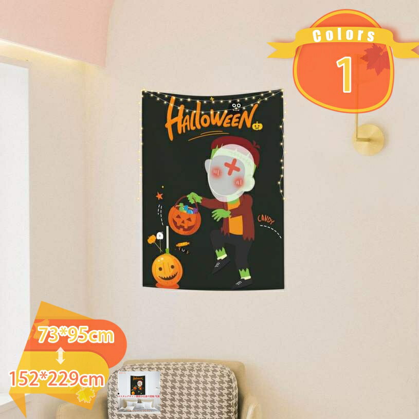 Rakuten - 300円OFFクーポン タペストリー ハロウィン 来図カスタマイズ ハロウィン飾り ハロウィンパーティー壁掛けインテリア カボチャ ビーチマット 月夜大判ホーム飾り 長方形ホーム装飾壁 多機能 インテリア 部屋 個性ギフト fascimo