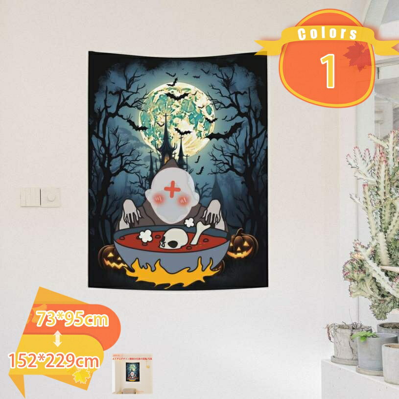 300円OFFクーポン タペストリー カスタムデザイン ハロウィン飾り カボチャ 壁掛け パーティー 写真背景 おしゃれ 室内 屋外 店舗飾り 面白い Happy Halloween ハロウィン 背景布 部屋 飾り 装飾 インテリア タペストリー おしゃれ 大判 かぼちゃ fascimo