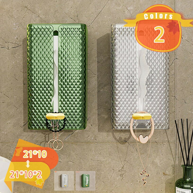 ティッシュケース 壁掛け 長方形 家具 台所 プラスチック ティッシュ収納 シンプル 透明 ペーパータオ..