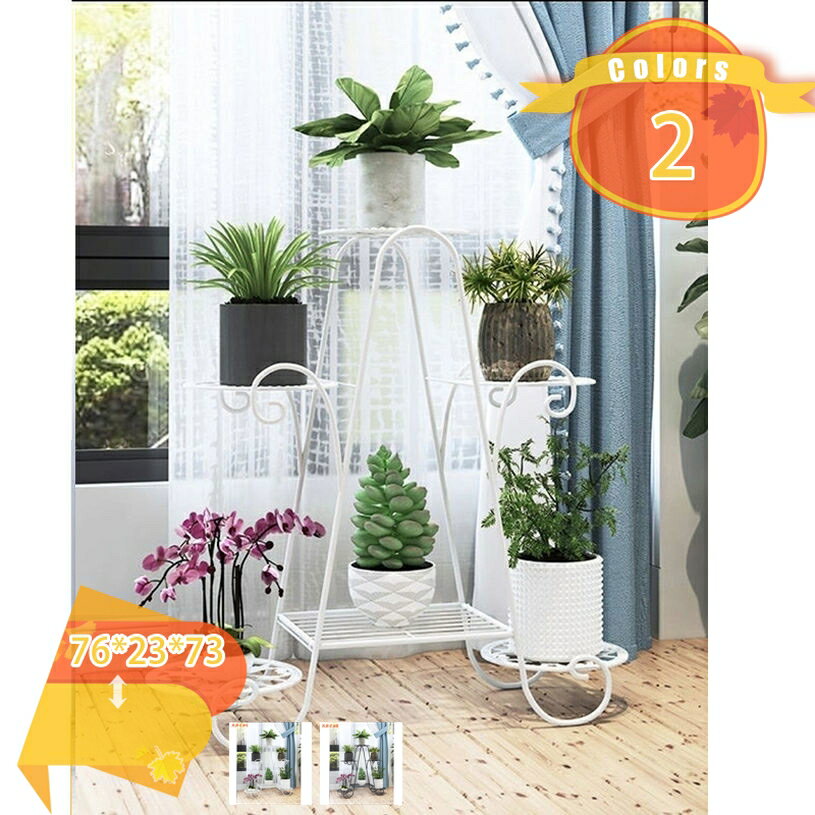 Flower Stand - 花台 フラワースタンド フラワーラック アイアン プランタースタンド 鉢植え スタンド 園芸ラック 植物棚 盆栽棚 ガーデンラック 屋外 室内 花棚 植物スタンド 玄関 おしゃれ ブラック ガーデン 観葉植物 鉢置き台 fascimo