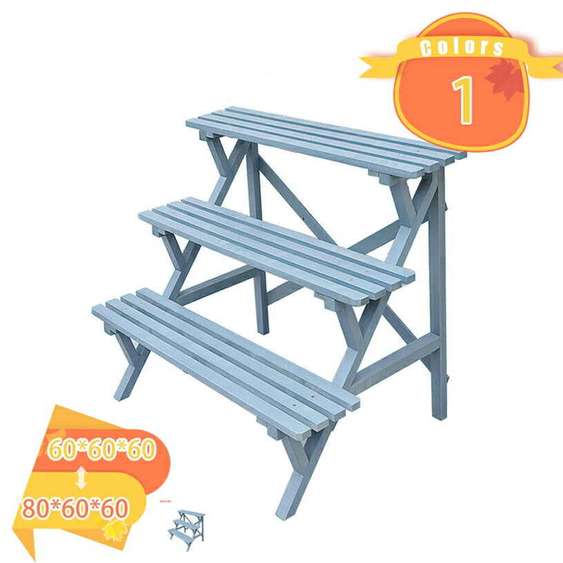 Flower Stand - フラワースタンド プランタースタンド 室内 外 観葉植物 台 植物棚 多肉植物 植木鉢台 花台 木製 花鉢植え プレゼント 鉢植えを置く台 木制造 3 観葉植物スタンド 鉢スタンド 植木台 室外 新築祝い プレゼント fascimo
