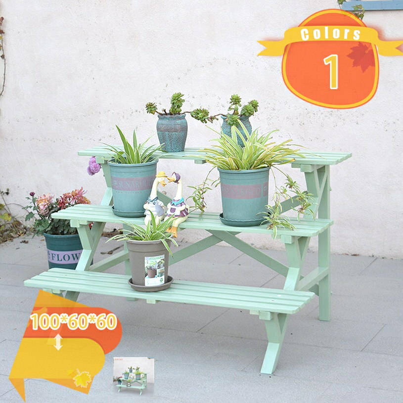 Flower Stand - フラワースタンド プランタースタンド 屋外 木製 園芸ラック ガーデンラック 錆びない 3段 横型 盆栽棚 植物棚 フラワーラック 屋外 室内 おしゃれ プランター台 フラワースタンド 園芸ラック 観葉植物 多機能 組立簡単 プランターラック フラワースタンド 鉢植え置き