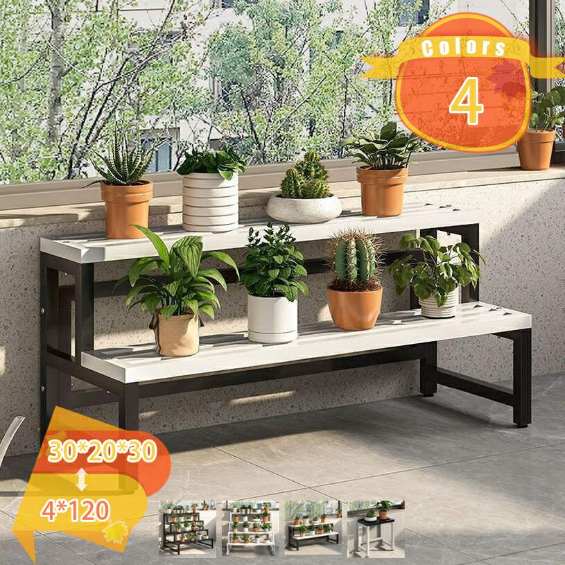 1000円OFFクーポン フラワースタンド プランタースタンド 屋外 アイアン 鉄製 園芸ラック ガーデンラック 鉢植え スタンド 3段横型花台 フラワーラック 内 ガーデン用品 おしゃれ 組立簡単 花棚 鉢 観葉植物 スチール 植木鉢 ガーデニング ラック 室内 花台 多機能