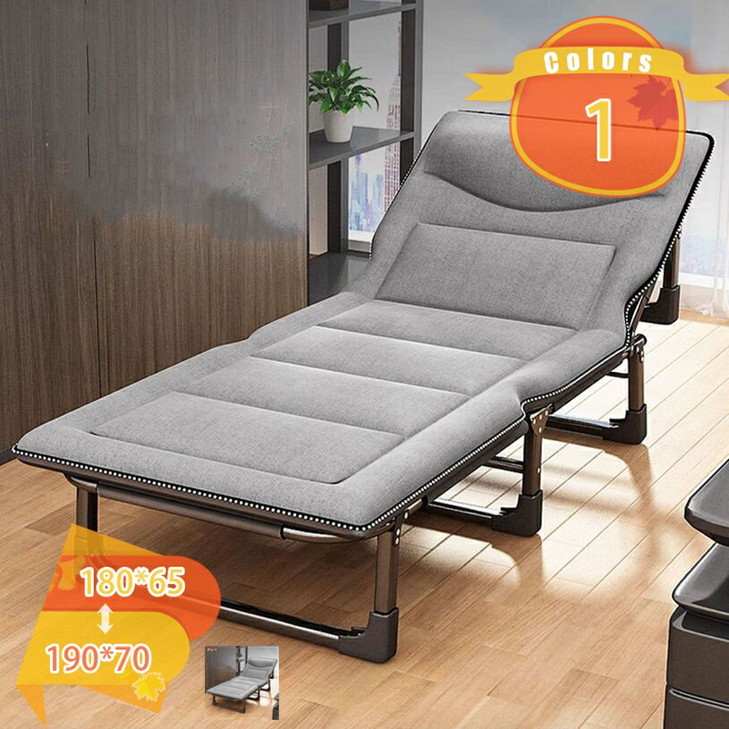 With Mattress - 折り畳みベッド 簡易ベッド コット 折りたたみベッド 防水 通気性 軽量 収納便利 耐荷重 寝心地良い 昼寝 小物収納 自宅 客用 室内外兼用 アウトドアベッド キャンプベッド リクライニングチェア fascimo