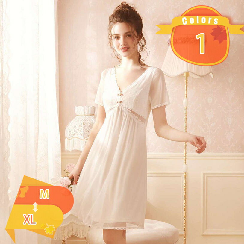 Rakuten - 500円OFFクーポン ネグリジェ 姫系 お嬢様 プリンセス レース リボン ふわふわ セクシー ゆったり レトロ 宮廷スタイル キャミソール ルームウェア 春 夏 秋 超可愛い ロング丈ワンピース 学生 少女 薄手 ギフト fascimo