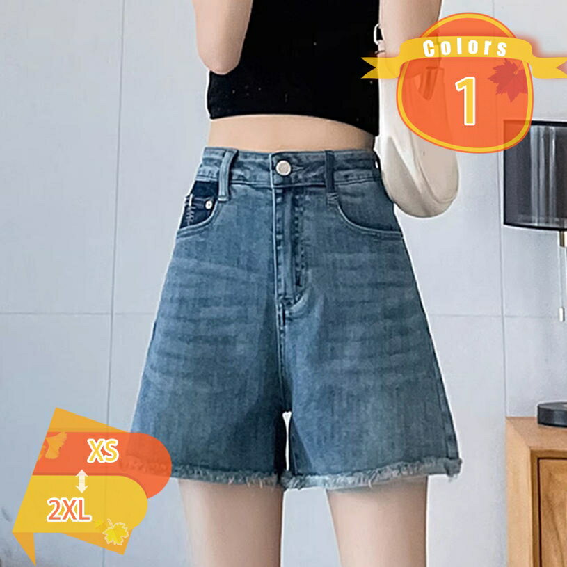 樂天商城 - デニム ショート パンツ 薄手 ストレッチ 短パン ス ショーパン 美脚 脚長 ジーンズ キュロットパンツ デニム ゆったり 可愛い Aライン 無地 ショーパン 大きいサイズ ジーンズ ホットパンツ カジュアル 夏 レディース fascimo