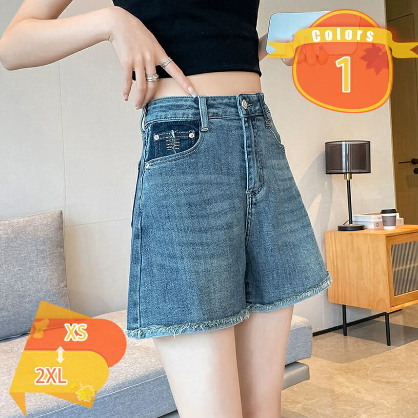 樂天商城 - レディース デニム ショートパンツ 安全パンツ ミニ 夏 ハーフパンツ ポケット付き ゆったり Aライン ファッション 短パン ジーンズ ショーパン ハイウエスト キュロット 美脚 ショーツ ホットパンツ 通勤 通学 fascimo