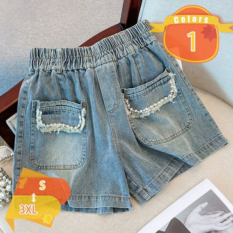 Rakuten - 1000円OFFクーポン デニムパンツ レディース ショートパンツ ウエストゴム 半ズボン ボトムス Aライン スポーツ ワイド ショート丈 ショーパン 短パン 大きいサイズ カジュアル 通勤 通学 旅行 aライン 夏用 美脚 可愛い シンプル おしゃれ fascimo