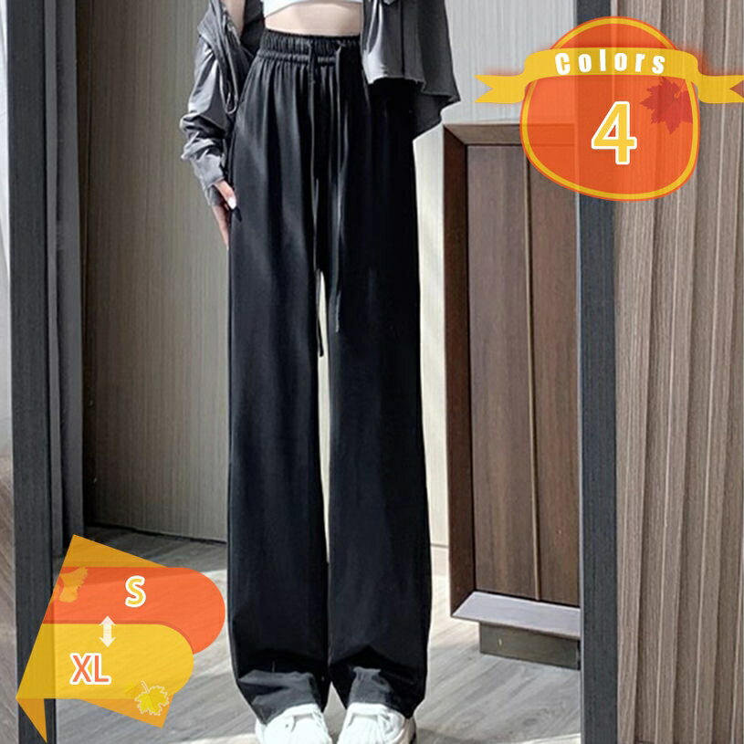 Rakuten - 500円OFFクーポン レディース ロングパンツ ストレート ハイウエスト ワイドパンツ 美脚 無地 着痩せ 体型カバー 脚長効果 オシャレ 大人 日常 キレイめ カジュアル ディリー 柔らかい 着心地 オフィス 通勤 日常 夏用ズボン fascimo
