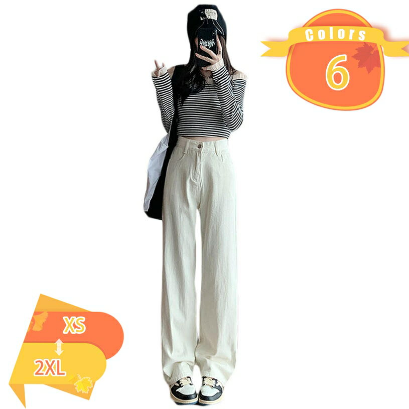 Rakuten - デニムパンツ レディース デニム パンツ ストレート ワイドパンツ ワイド 大きいサイズ パンツ ジーンズ ガウチョパンツ ストレートパンツ ジーパン ボトム 体型カバー ゆったり ポケット付き 春夏 秋通勤 普段着 お出掛け fascimo
