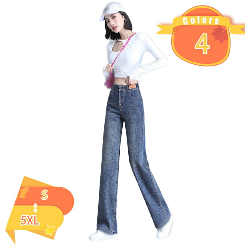乐天商城 - 1000円OFFクーポン Gパン ジーンズ レディース ゆったり デニムパンツ 柔らかい ハイウエスト カジュアルハイウエスト ワイドレッグパンツ ジーンズロング丈ゆったり レディースボトムス ストレートパンツ ルーズジーンズ fascimo