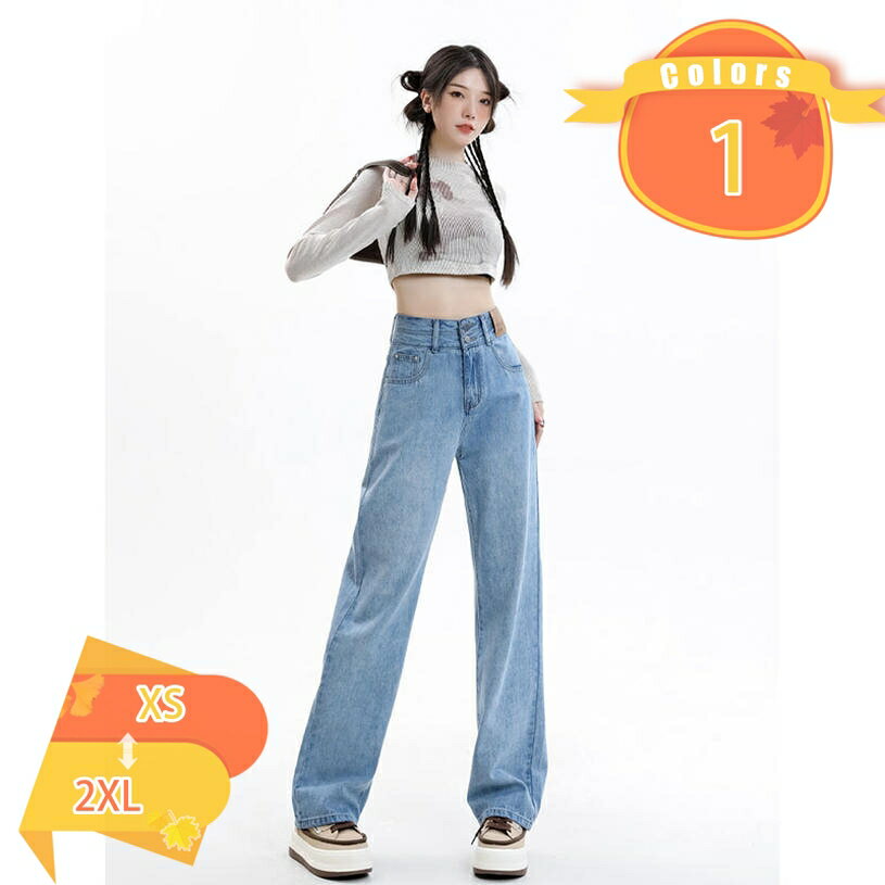 乐天商城 - ハイウエスト デニム ワイドパンツ レディース ゆったり 脚長効果 ジーンズ デニム 柔らかい 快適 レディースジーンズ デニム ハイウエスト ロングパンツ ストレート 腰高 美脚 スッキリ カジュアル 普段着 fascimo