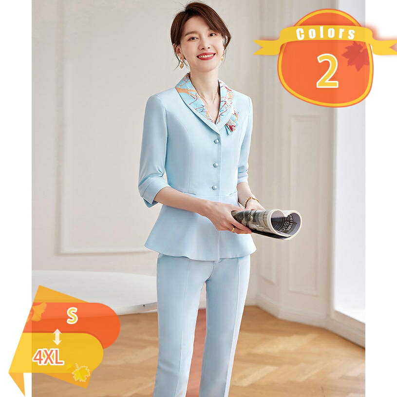 樂天商城 - レディース スーツ セット パンツスーツ 2点 オフィススーツ ロングパンツ セットアップ 上下セット ズボン ブレザー 通勤 OL 着痩せ ファッション 出勤服 フォーマルスーツ ビジネススーツ オフィス 無地 女性 fascimo