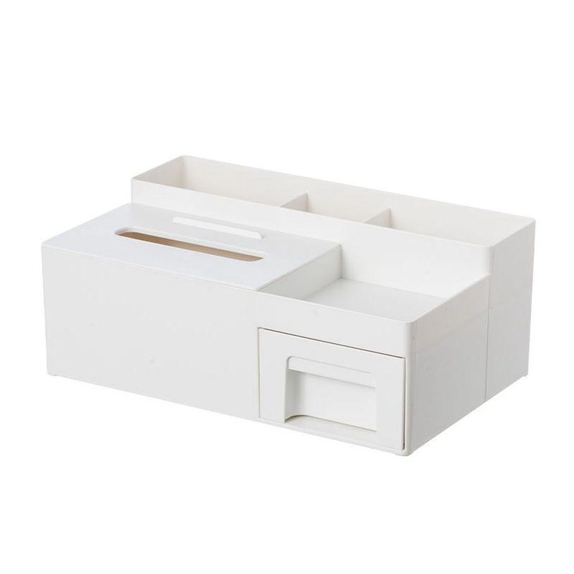 FASCIMOの500円OFFクーポン ペーパータオルディスペンサー ファッショ 洗面台 プラスチック ペン立て 卓上 机 収納 多機能収納 ビンテージ ホワイト ティッシュケース シンプル 片付け ケース つめかえ用 スマホスタンド付き 洋室 多用途 インテリア 防水 fascimo｜アングル3