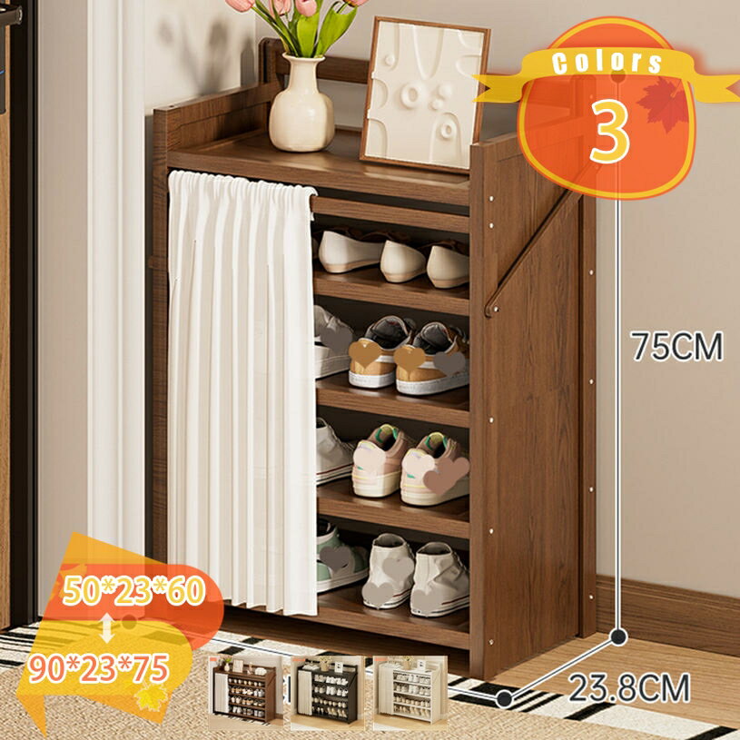 2000円OFFクーポン スリム 靴箱 靴棚 靴 収納 シューズ収納 靴 ラック 下足箱 下駄箱 省スペース シューズラック大容量 シューズラック完成品 おしゃれ 折畳式 組立簡単 竹製 木製 竹製 シューズラック 4/5段 折りたたみ 組立不要 完成品 収納家具 fascimo