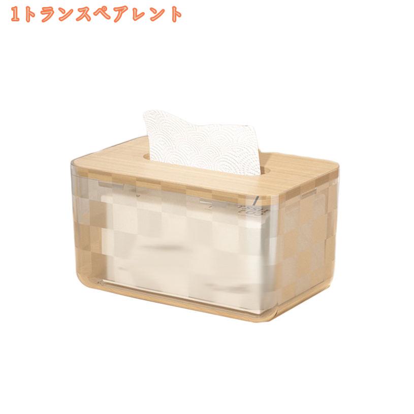 1000円OFFクーポン ティッシュボックス ティッシュケース ティッシュ入れ ティッシュホルダー ティッシュカバー クリア おしゃれ かわいい 透明 片手で切れる 客 オフィス 収納 半透明 ふた付き fascimo [2]