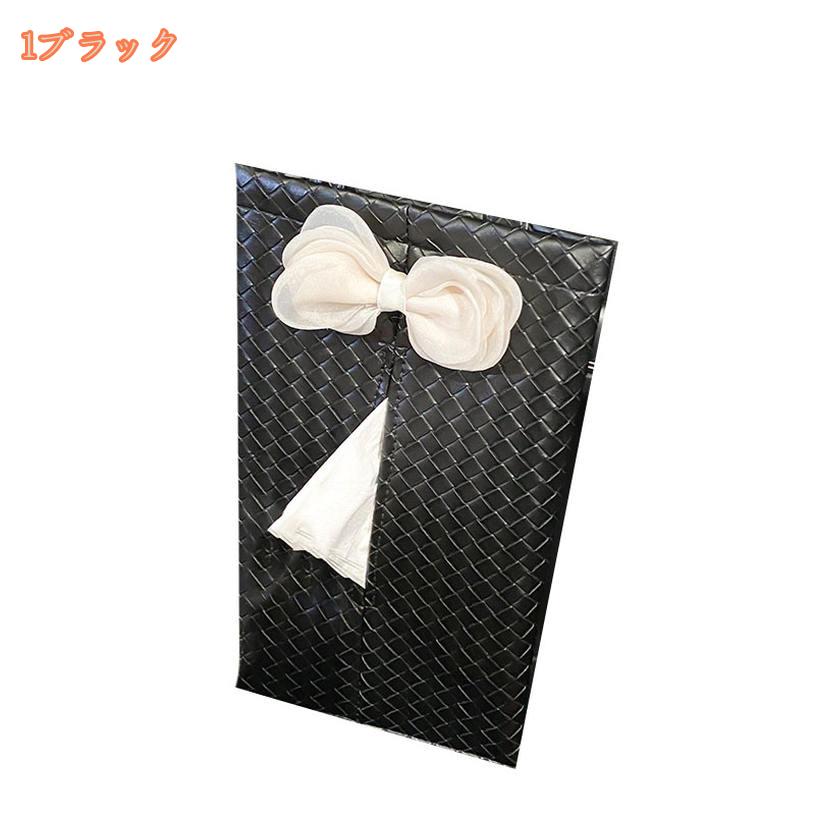 1000円OFFクーポン 車用ティッシュケース 防水 吊り下げ おしゃれ ティッシュカバー 北欧 かわいい マスクケース PUレザー フェイクレザー セサリー PUレザー 革 箱ティッシュ 花飾り 寝室 車内 キッチン fascimo [3]