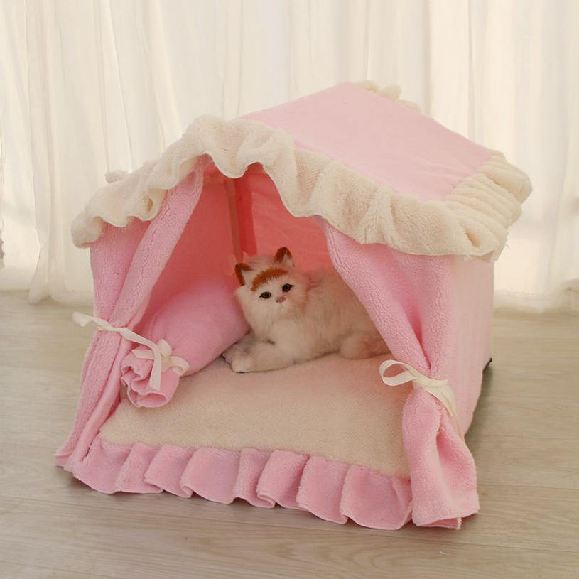 500円OFFクーポン ペットベッド ペットハウス 犬 ドッグ 猫 キャット用 暖かいマッ...