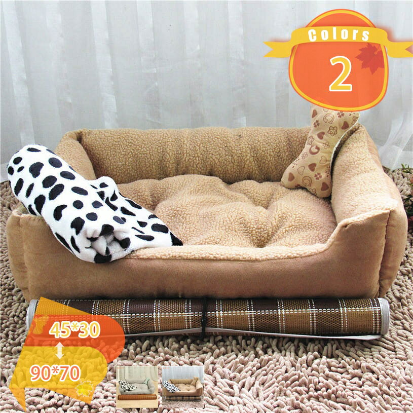 ふかふかペットベッド 犬 猫 ペット ベッド 通年 オールシーズン 洗える かわいい おしゃれ 柔らか 小型犬 中型犬 大型犬 クッション 滑り止め 寒さ対策 暖かい 夏用 洗える 通気 ペットソファー fascimo