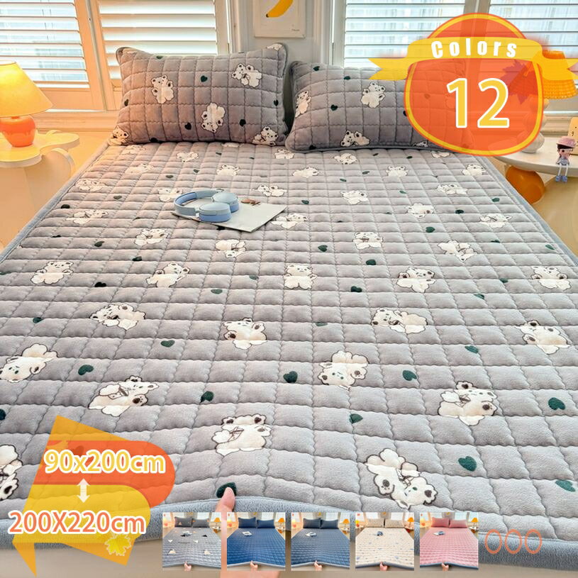 500円OFFクーポン ゴムバンド付き ボックスシーツ 快適パッドシーツ 丸洗い可 フランネル 敷きふとんカバー 年間使える 通気性 オールシーズン対応 マット マットレスパッド 柔らかい 清潔 洗える ベッドマット 簡単フィット 寝具 吸湿発熱 吸湿性 べっどぱっど fascimo