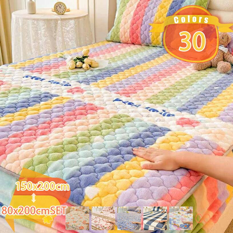 300円OFFクーポン ボックスシーツ 冬 ベッドパッド あったか 吸湿 発熱 保温力 洗える 抗菌 防臭 敷パッド マットレスパッド フランネル 四隅ゴム付 ベッドマット 可愛い 柔らかな肌触りオールシーズン ズレ防止 蓄熱 防湿 湿気取り 冷房 冬に最適 パッドシーツ fascimo