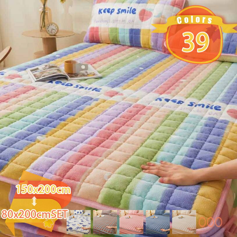 300円OFFクーポン ボックスシーツ 冬 ベッドパッド あったか 吸湿 発熱 保温力 洗える 抗菌 防臭 敷パッド マットレスパッド フランネル 四隅ゴム付 ベッドマット 可愛い 柔らかな肌触りオールシーズン ズレ防止 蓄熱 防湿 湿気取り 冷房 冬に最適 パッドシーツ fascimo