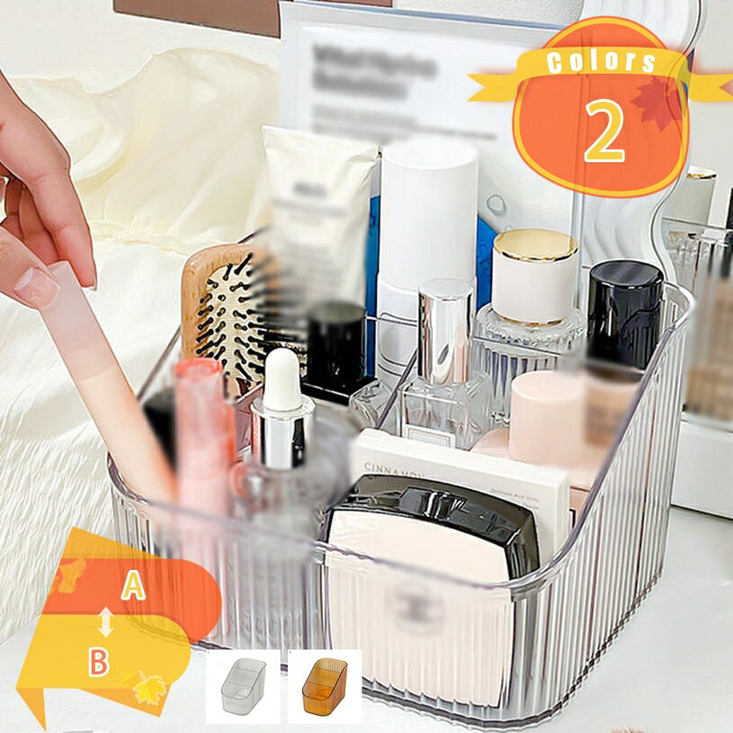 300円OFFクーポン コスメボックス 大容量メイクボックス コスメ収納 整理簡単 小物入れ コスメbox メイク収納 メイクボックス メイクケース 透明化粧品ケース スキンケア用品 防塵 防水 大容量 蓋付き 卓上収納 寝室 浴室 家庭 ケース洗面所 化粧品収納ボックス fascimo